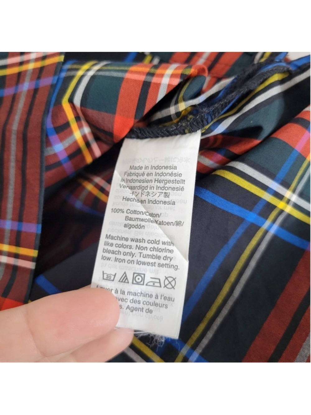 J. Crew Funnelneck Shirt in Stewart Tartan with Jeweled Buttons Women's Size 00 - Picture 8 of 12